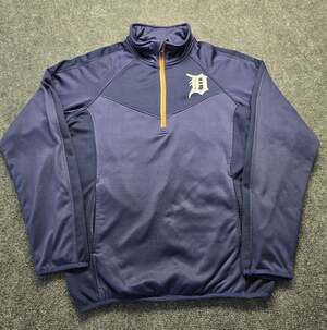 Detroit Tigers MLB Genuine Merchandise Navy Blue 1/4 Zip Pullover Small